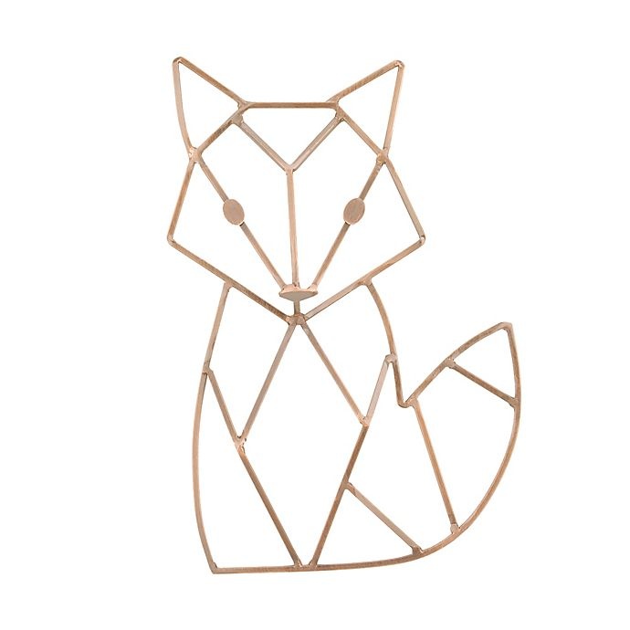 slide 1 of 3, NoJo Fox Shaped Wire Nursery Wall Dcor, Copper Finish, 1 ct