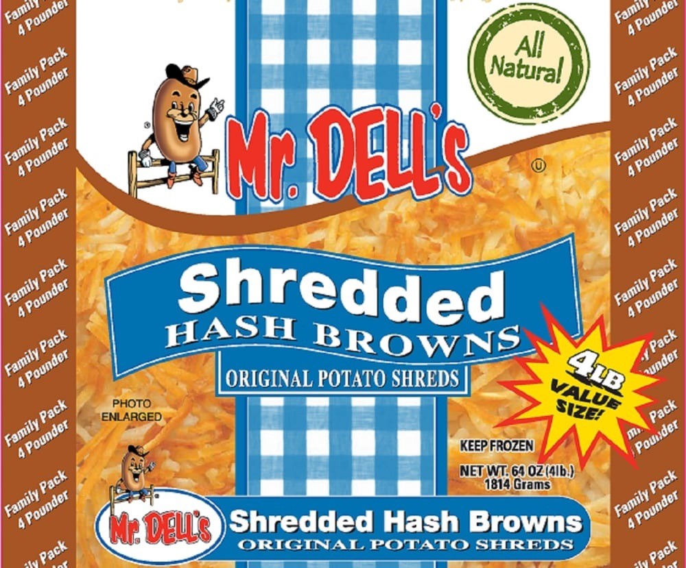 slide 1 of 1, Mr. Dell's Family Pack All Natural Shredded Hash Browns, 64 oz