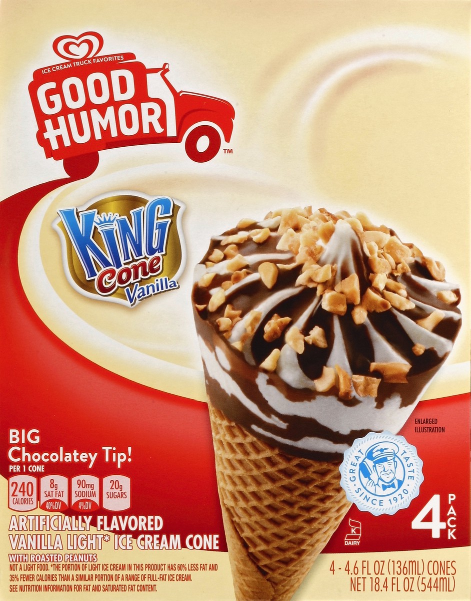 slide 5 of 6, Good Humor Ice Cream & Frozen Desserts Vanilla King Cone, 4 ct; 4.6 fl oz