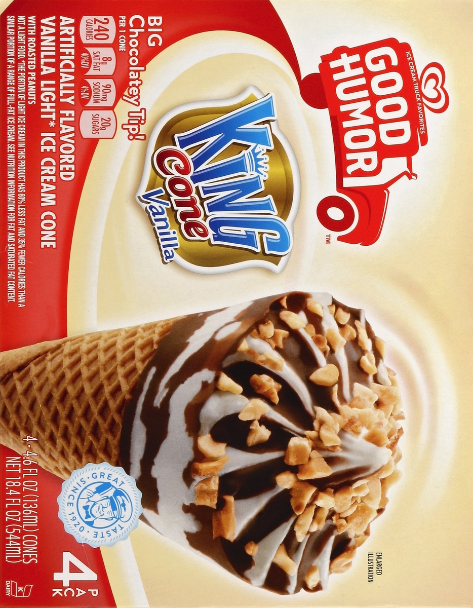 slide 6 of 6, Good Humor Ice Cream & Frozen Desserts Vanilla King Cone, 4 ct; 4.6 fl oz