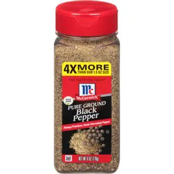 McCormick Pure Ground Black Pepper, 6.0 oz