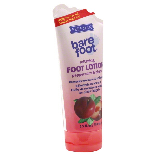 slide 1 of 1, Freeman Barefoot Softening Foot Lotion Peppermint Plum, 5.3 oz
