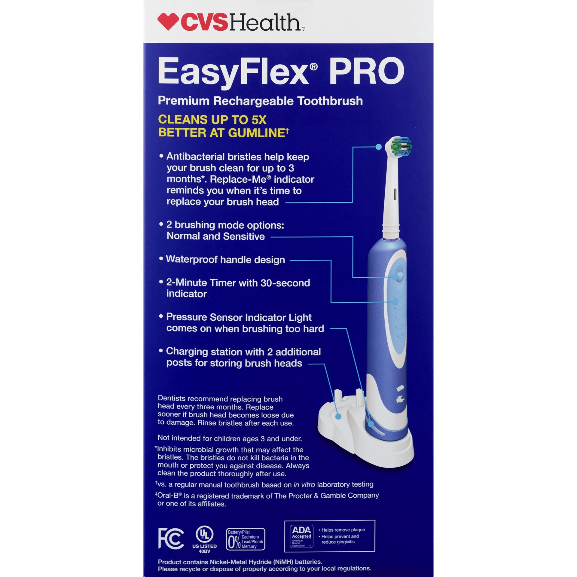 slide 3 of 5, Cvs Easyflex Pro Premium Rechargeable Toothbrush, 1 ct