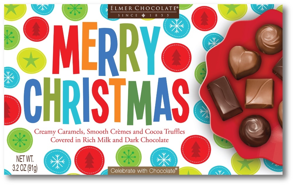 slide 1 of 1, Elmer Chocolate Christmas Fun Boxed Chocolates, 3.2 oz