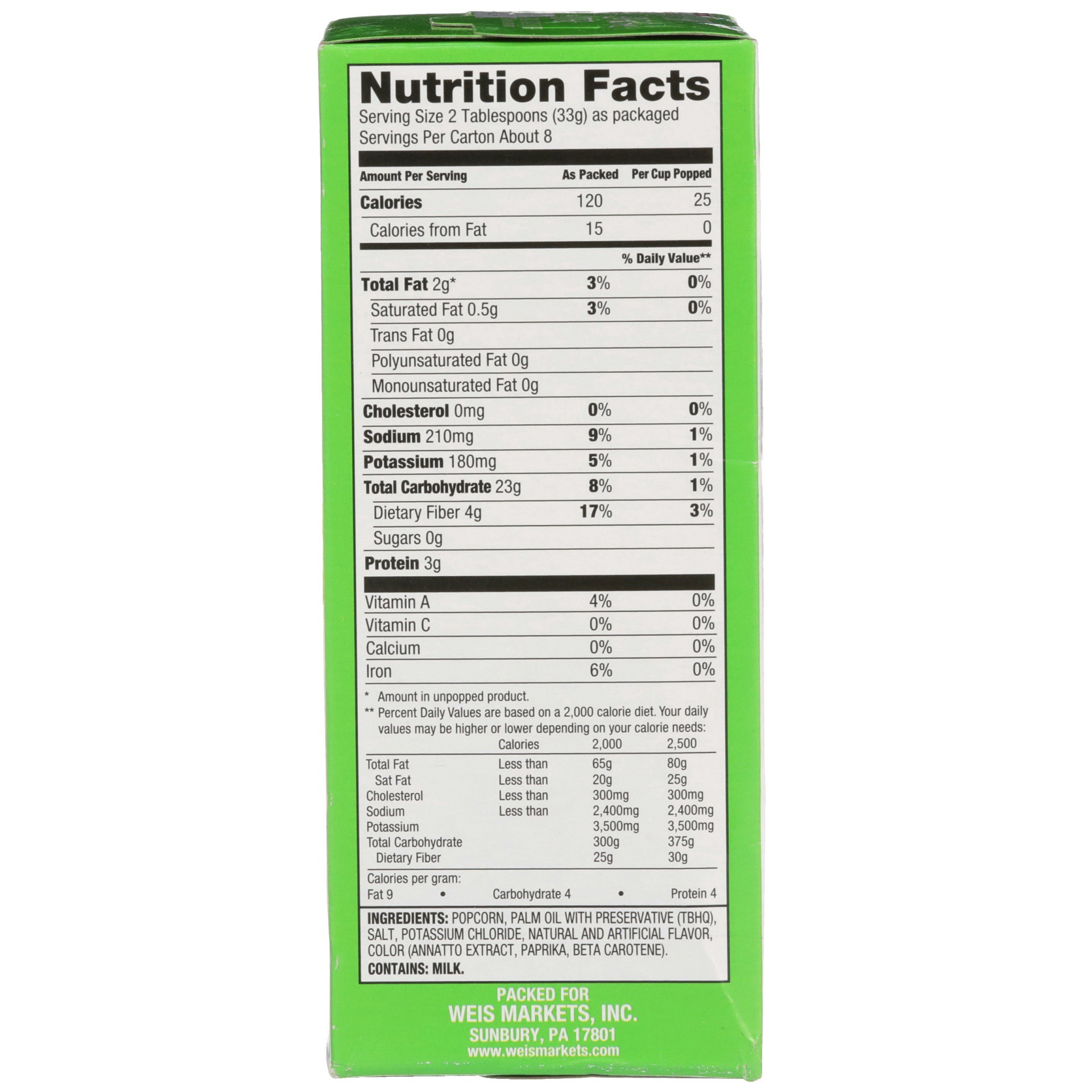 slide 5 of 6, Weis Quality 94% Fat Free Butter Flavored Microwave Popcorn, 8.7 oz