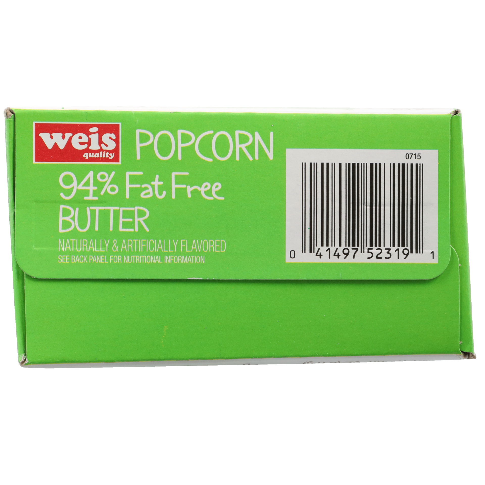 Weis Quality 94 Fat Free Butter Flavored Microwave Popcorn 8.7 oz Shipt
