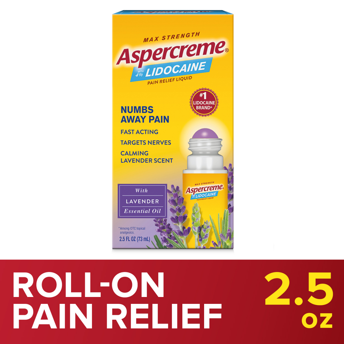 slide 1 of 25, Aspercreme with Lidocaine No-Mess + Lavender Essential Oils, 2.5 oz