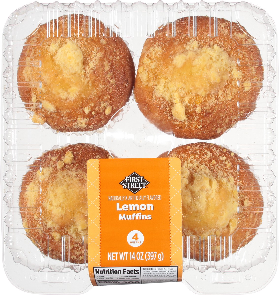 slide 10 of 13, First Street Fs Lemon Muffin, 14 oz