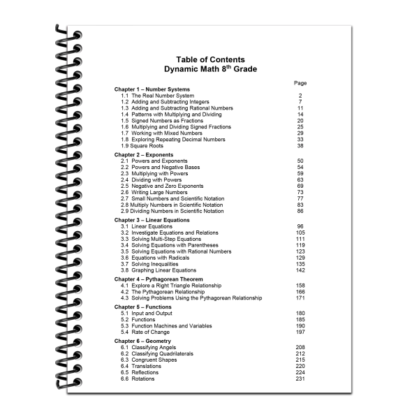 slide 8 of 8, Dynamic Math by Classroom Ready Workbook, 8th Grade, 1 ct