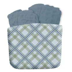 Sewing Down South for HD Designs Plaid Dishcloth Basket - Blue and Green