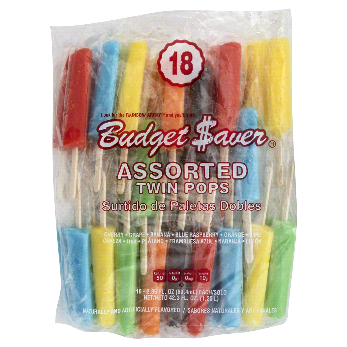 slide 1 of 1, Budget Saver Assorted Twin Pops, 18 ct