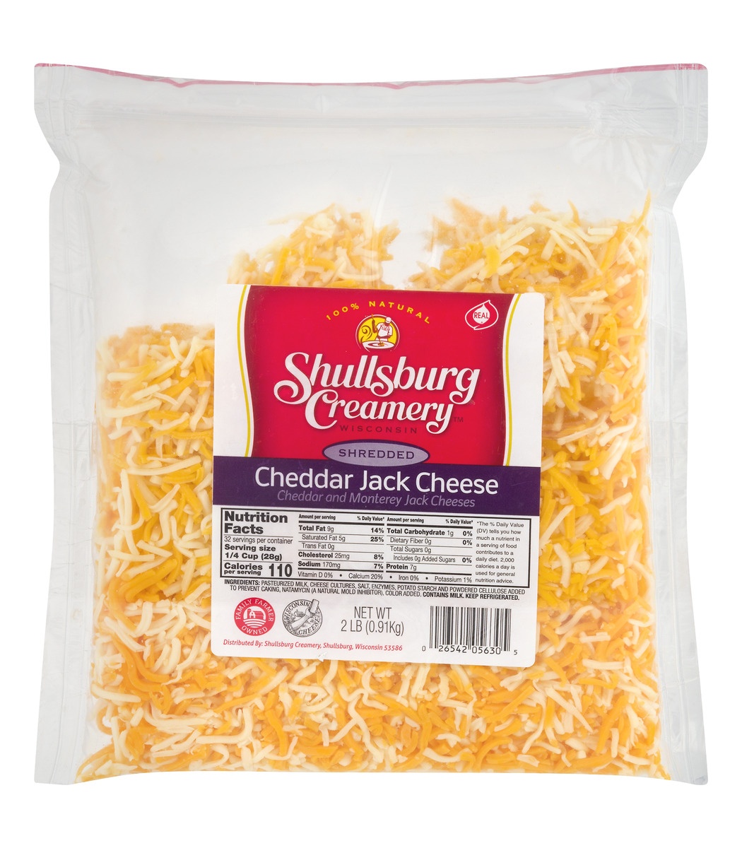 slide 1 of 1, Shullsburg Creamery Cheddar Jack Shredded Cheese, 2 lb