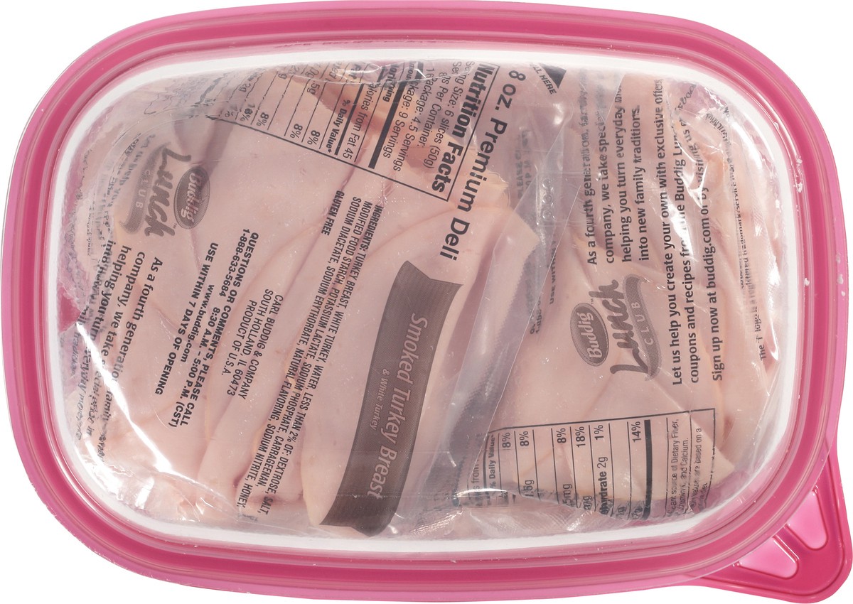 slide 5 of 9, Buddig Premium Deli Smoked Turkey Breast and White Turkey Lunch Meat 2 - 8 oz Packs, 2 ct