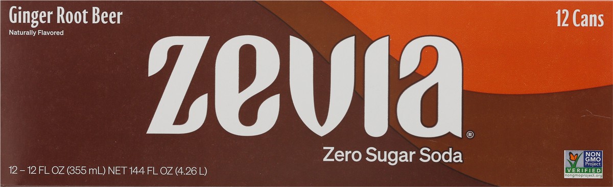 slide 2 of 9, Zevia Ginger Root Beer Zero Calorie Soda - 144 fl oz, 12 ct; 12 oz