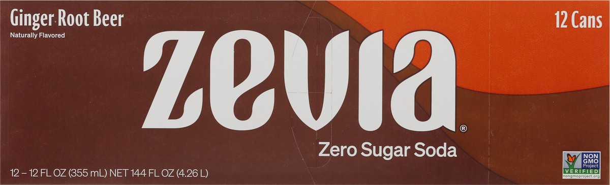 slide 4 of 9, Zevia Ginger Root Beer Zero Calorie Soda - 144 fl oz, 12 ct; 12 oz