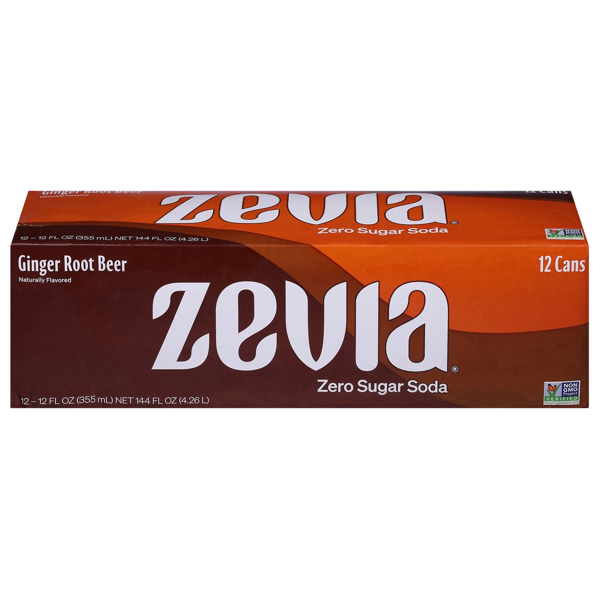 slide 1 of 9, Zevia Zero Sugar Ginger Root Beer Soda 12 - 12 fl oz Cans, 12 ct; 12 oz