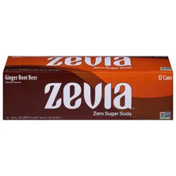 Zevia Ginger Root Beer Zero Calorie Soda - 144 fl oz