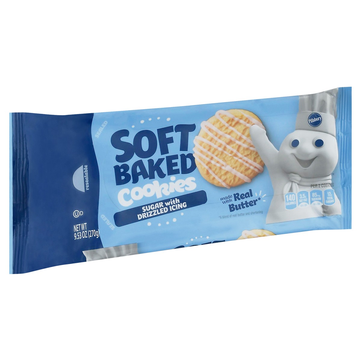 slide 6 of 11, Pillsbury Soft Baked Cookies, Sugar with Icing, 9.53 oz, 18 ct, 9.53 oz