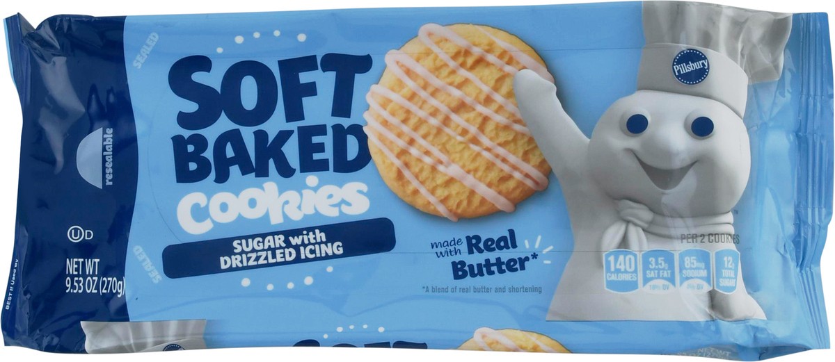 slide 4 of 11, Pillsbury Soft Baked Cookies, Sugar with Icing, 9.53 oz, 18 ct, 9.53 oz