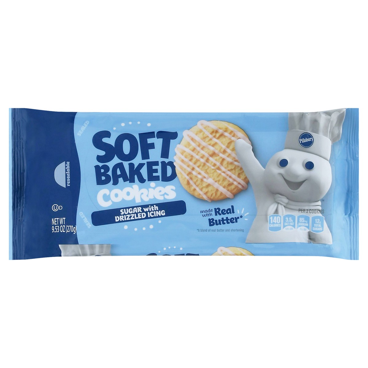 slide 5 of 11, Pillsbury Soft Baked Cookies, Sugar with Icing, 9.53 oz, 18 ct, 9.53 oz