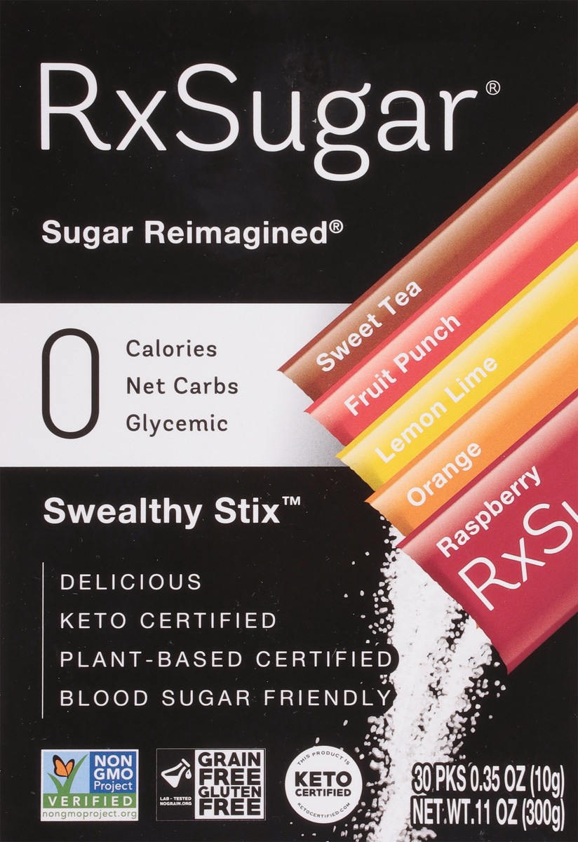 slide 7 of 9, RxSugar Sugar Reimagined Assorted Swealthy Stix 30 - 0.35 oz Packs, 30 ct