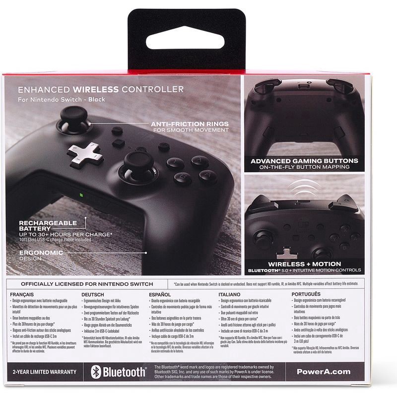 slide 7 of 12, PowerA Enhanced Wireless Controller for Nintendo Switch -Black, 1 ct