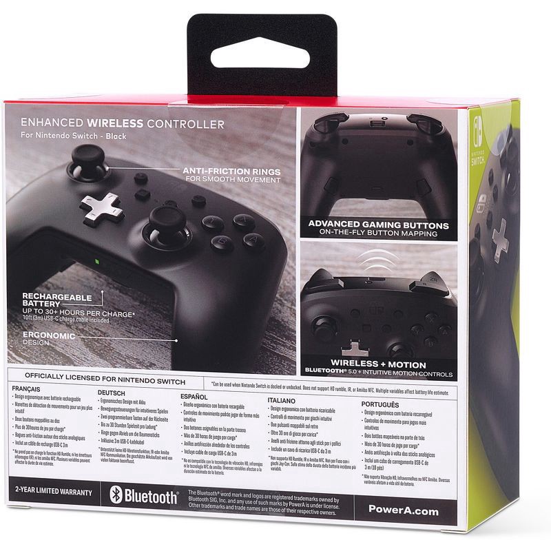 slide 6 of 12, PowerA Enhanced Wireless Controller for Nintendo Switch -Black, 1 ct