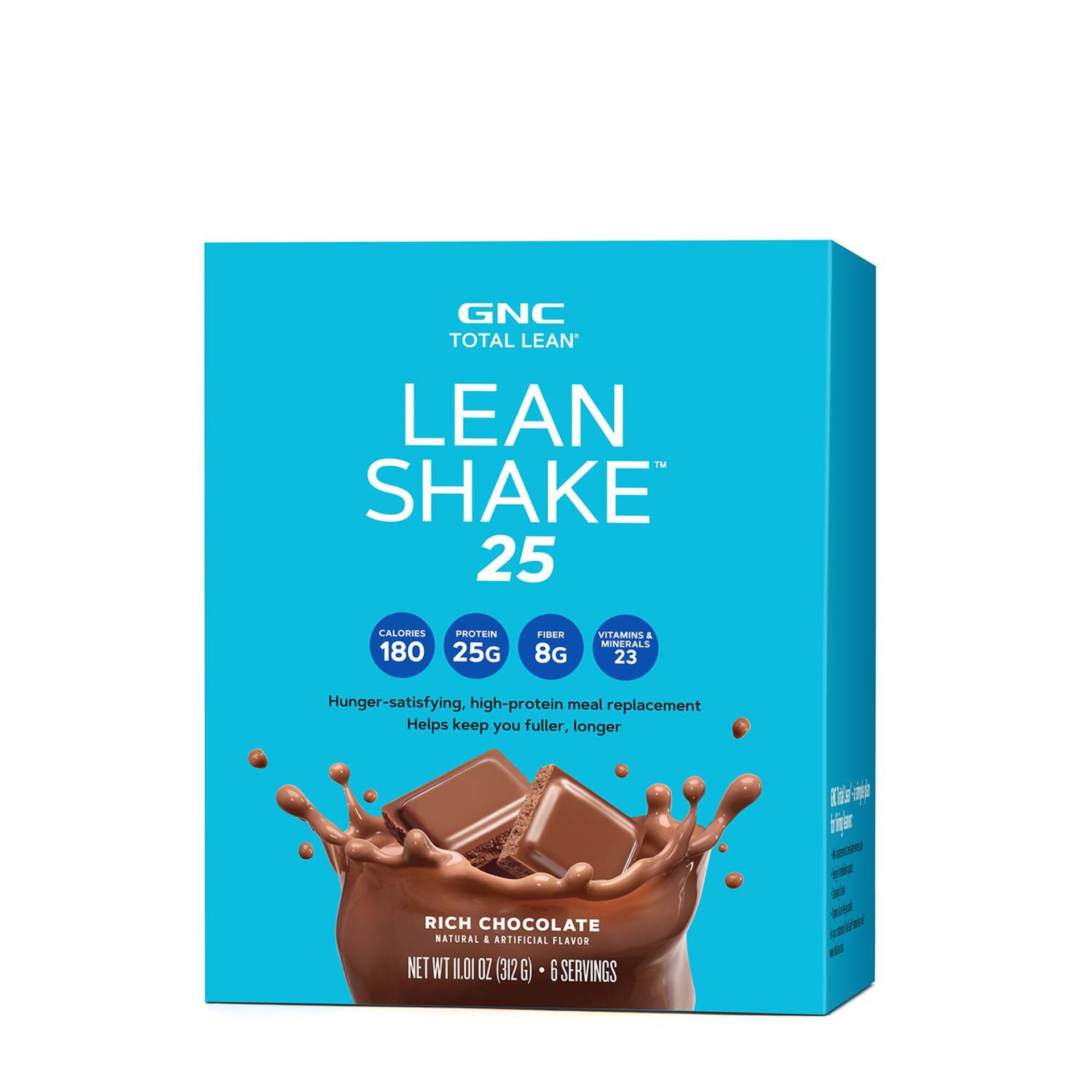 slide 1 of 1, GNC Total Lean Lean Shake 25 Packets - Rich Chocolate, 6 ct