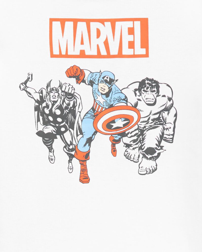 slide 2 of 2, Carter's Carters Kid 2-Piece ©MARVEL 100% Snug Fit Cotton Pajamas White 5, 2 pc