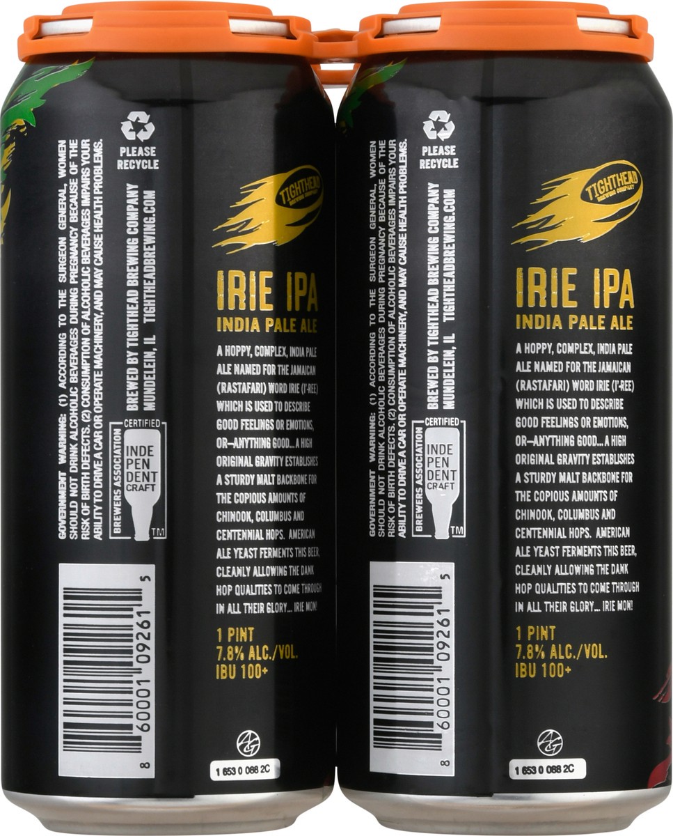slide 2 of 9, Tighthead Brewing Company Irie IPA Beer 4-1 pt Cans, 4 ct