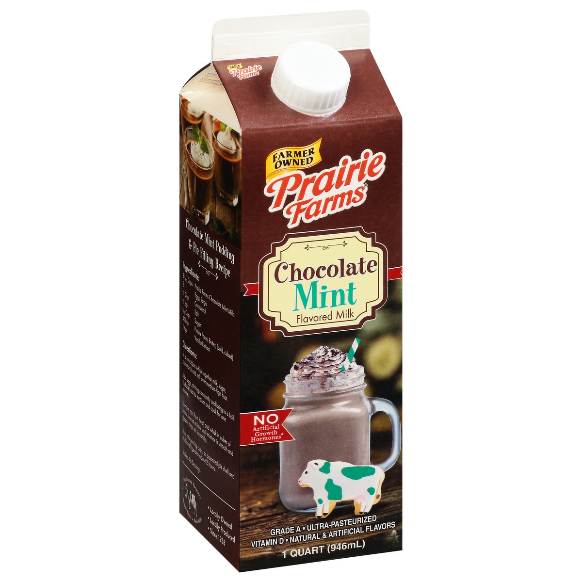 slide 9 of 13, Prairie Farms Chocolate Mint Flavored Milk 1 qt Carton, 1 qt