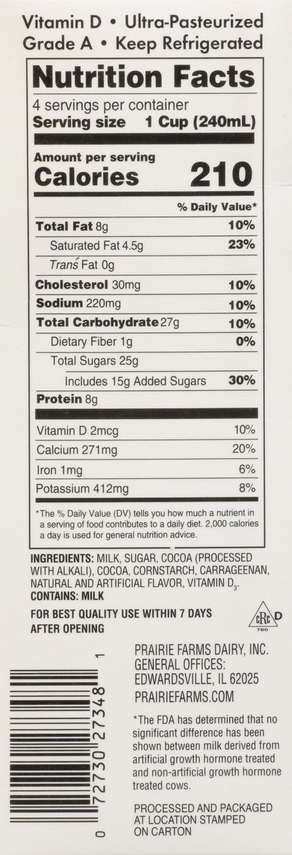 slide 6 of 13, Prairie Farms Chocolate Mint Flavored Milk 1 qt Carton, 1 qt