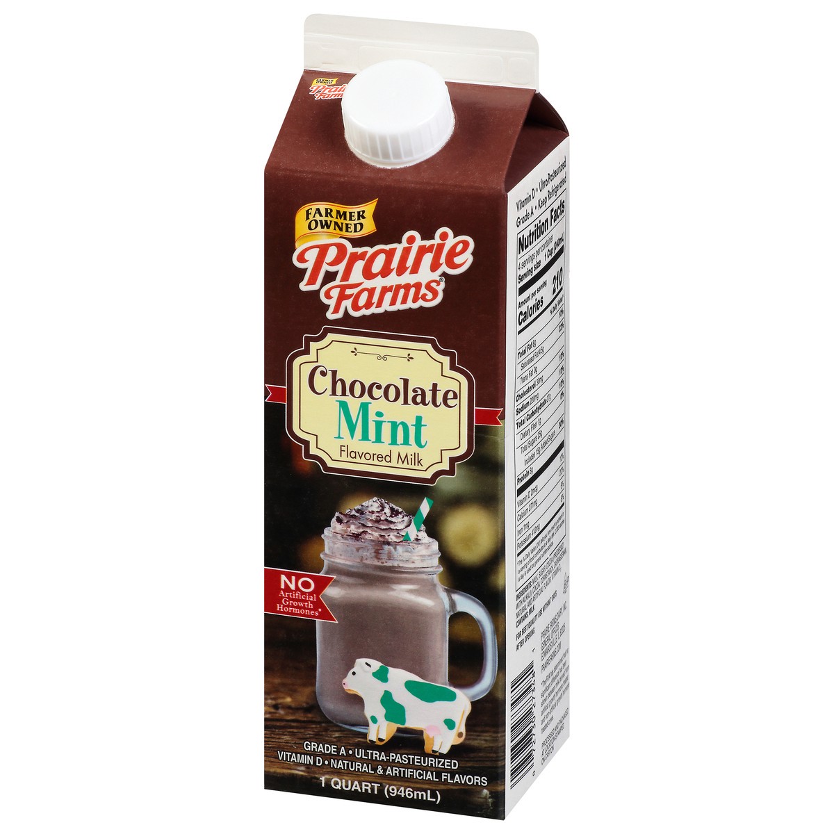 slide 11 of 13, Prairie Farms Chocolate Mint Flavored Milk 1 qt Carton, 1 qt