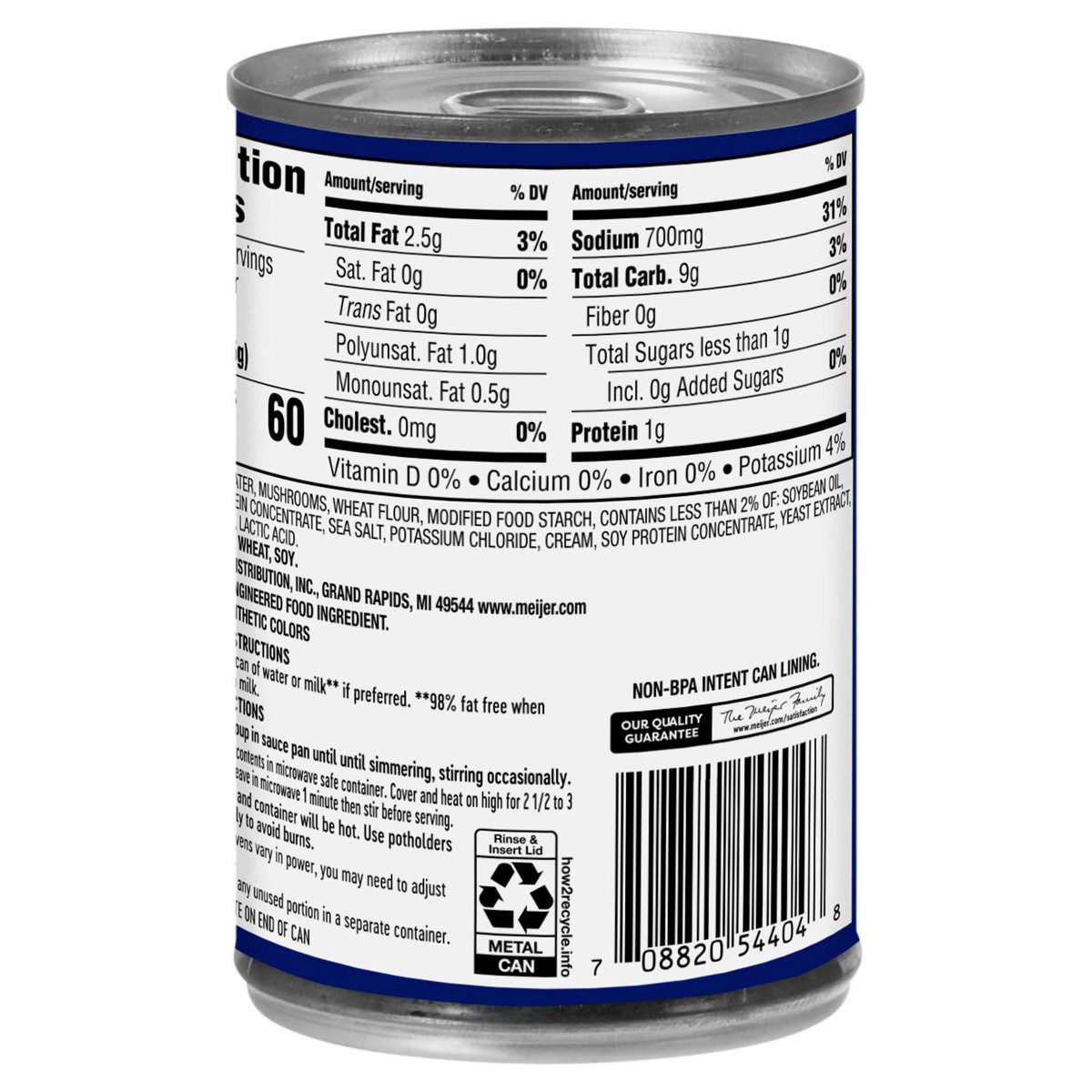 slide 13 of 13, Meijer 98% Fat Free Cream of Mushroom Soup, 10.5 oz