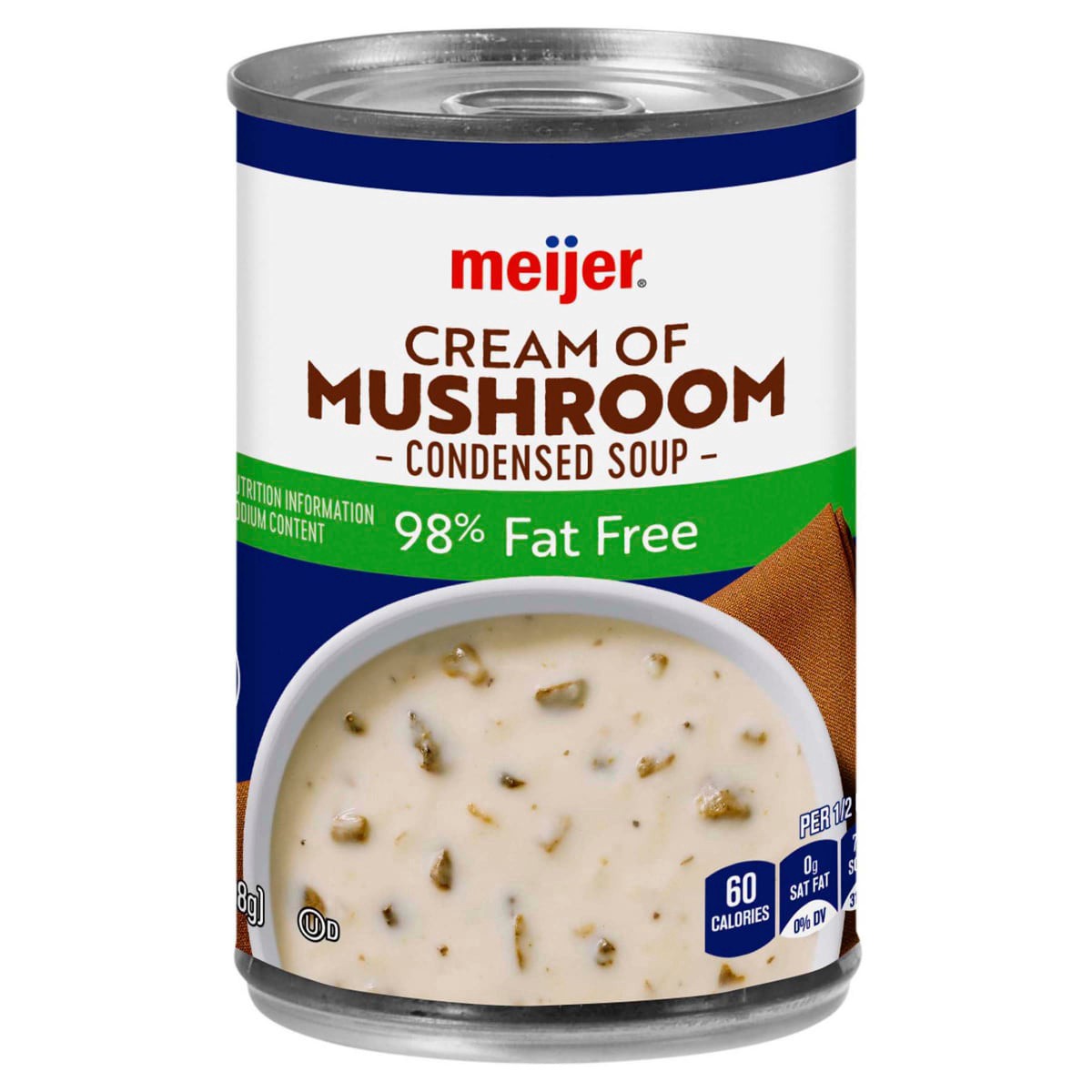 slide 1 of 13, Meijer 98% Fat Free Cream of Mushroom Soup, 10.5 oz