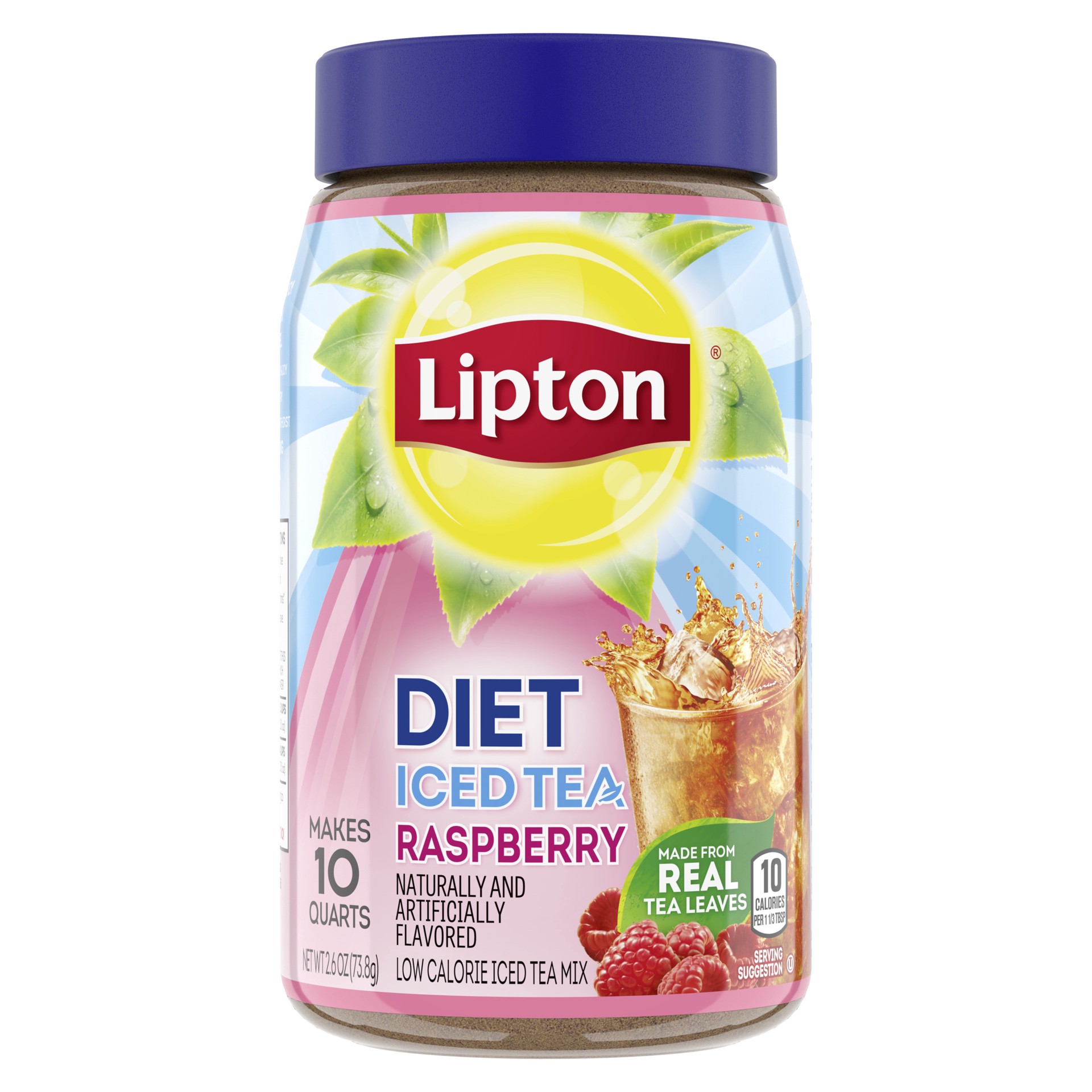 slide 1 of 6, Lipton Iced Tea Mix Raspberry, 10 qt, 10 qt