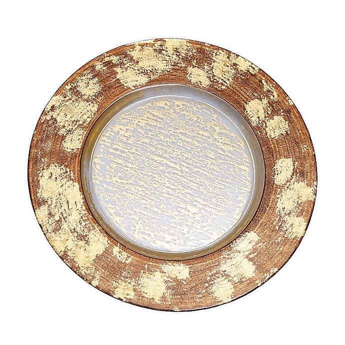 slide 1 of 1, Classic Touch Leopard Charger Plate, 1 ct