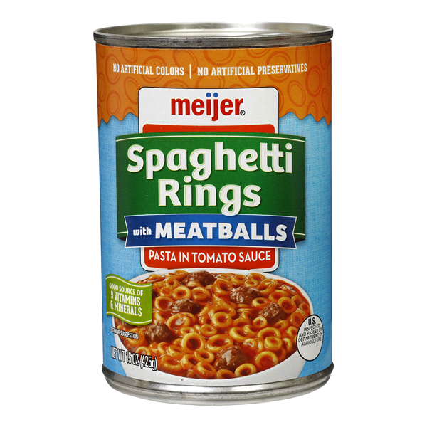 slide 1 of 4, Meijer Spaghetti Hoops With Meatballs, 15 oz