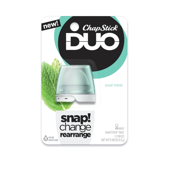 slide 1 of 1, ChapStick DUO Lip Balm, 8 Hour Moisture (Peppermint Flavor), 1 ct