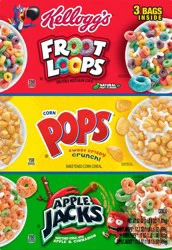 Kellogg''s Breakfast Cereal, 8 Vitamins and Minerals, Kids Snacks, Variety Pack, 52oz Box (3 Bags)