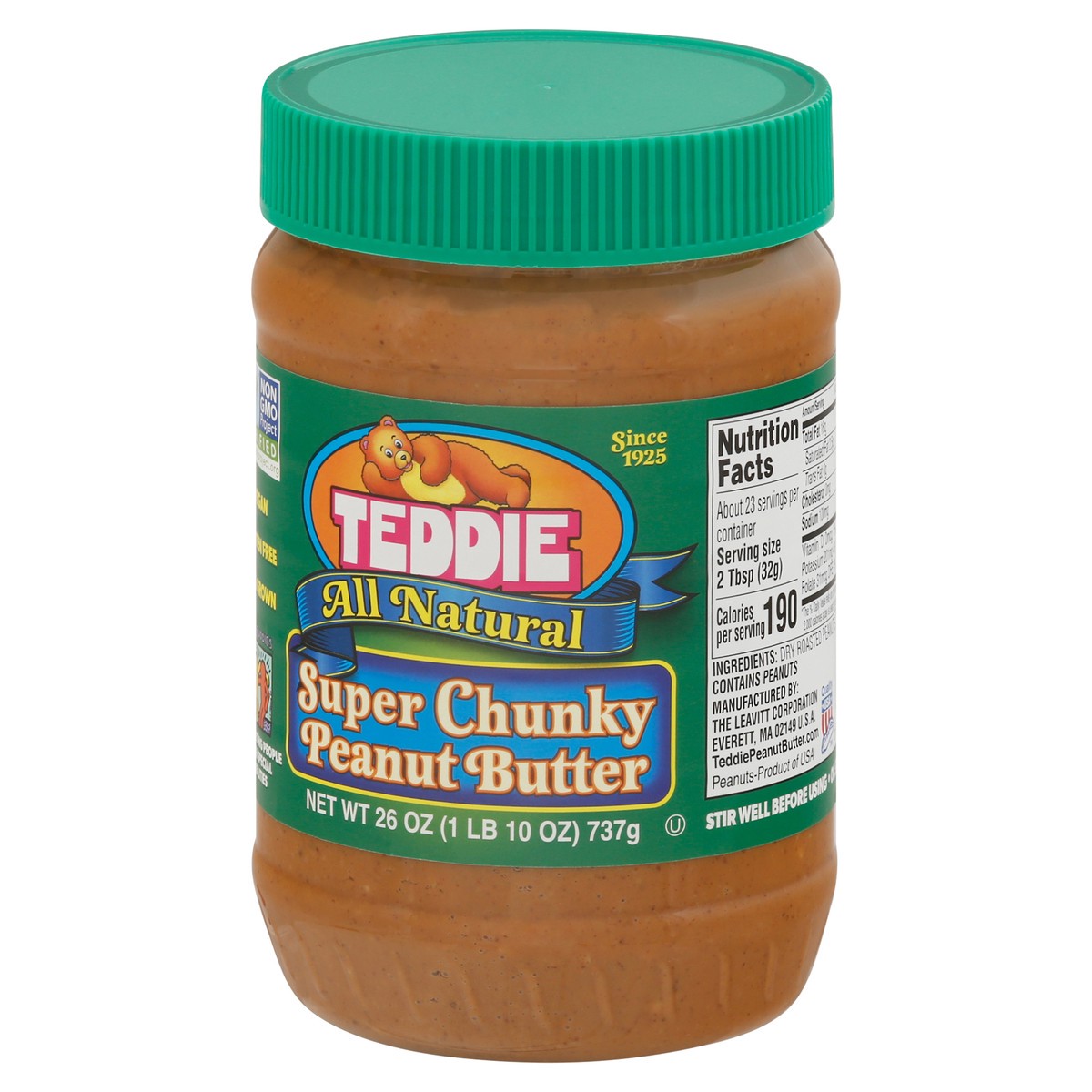 slide 9 of 11, Teddie All Natural Super Chunky Peanut Butter, 26 oz
