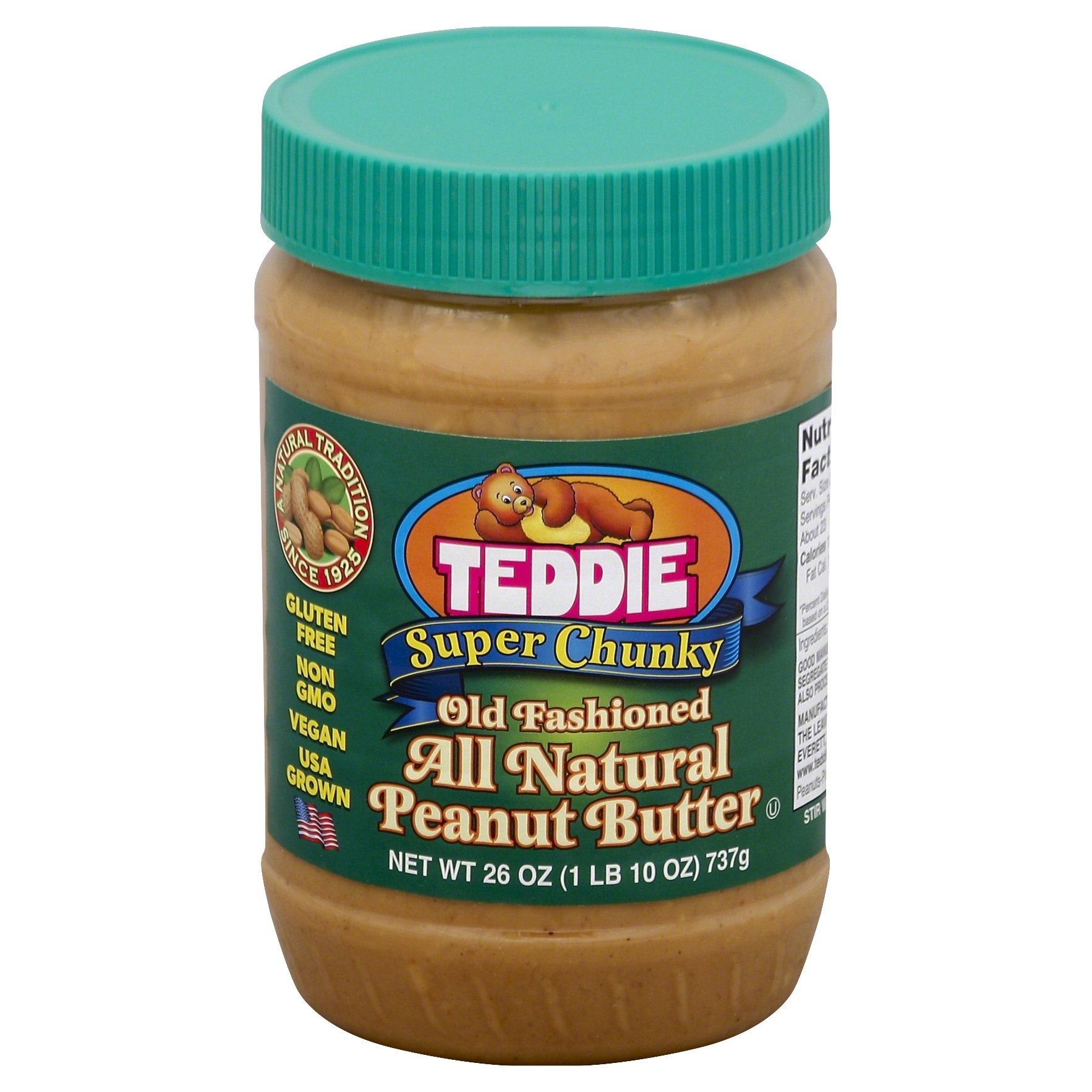 slide 1 of 1, Teddie All Natural Super Chunky Peanut Butter, 26 oz