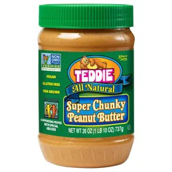 Teddie Natural Super Chunky Peanut Butter - 26 oz