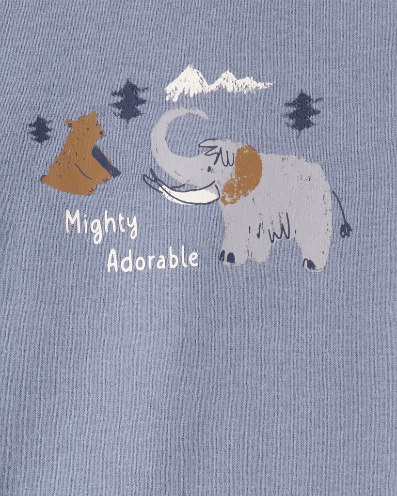 slide 2 of 4, Carter's Carters Baby Boy 3-Piece Elephant Print Long-Sleeve Bodysuit & Pant Set - Blue/White White/Blue 3M, 3 pc