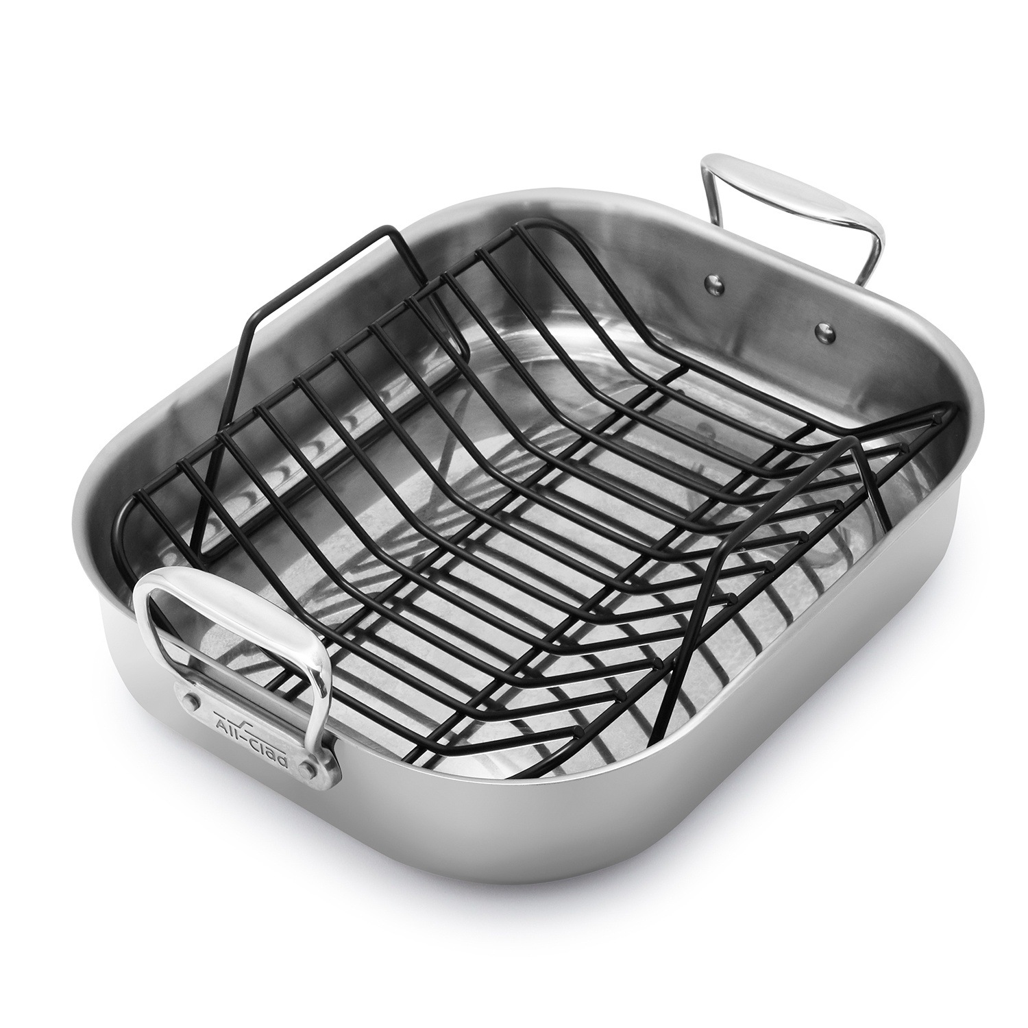 slide 1 of 1, All-Clad Stainless Steel Roasting Pan with Nonstick Rack, 1 ct