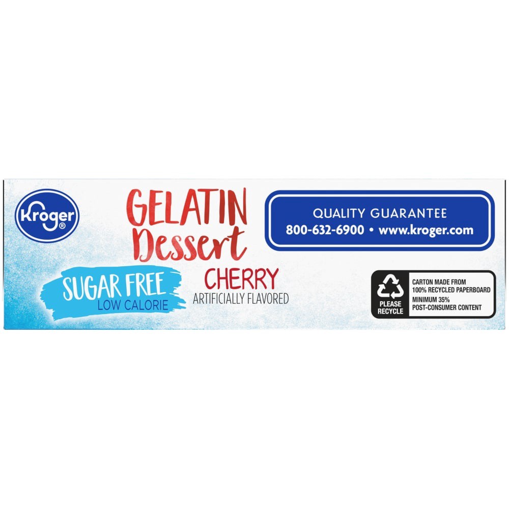 slide 2 of 5, Kroger Sugar Free Cherry Gelatin Dessert Mix, 0.44 oz