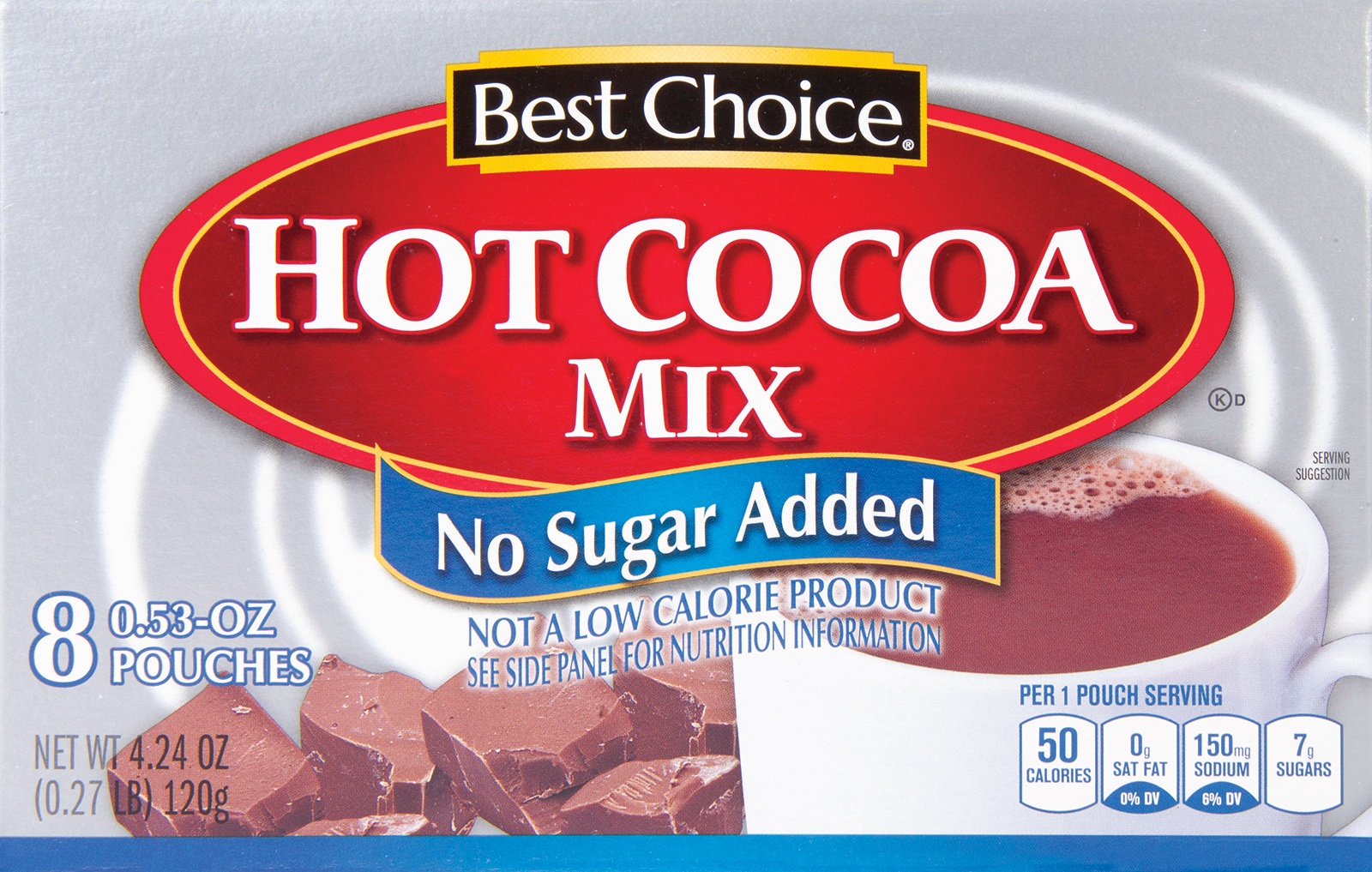 slide 1 of 1, Best Choice Sugar-Free Hot Chocolate Mix, 8 ct