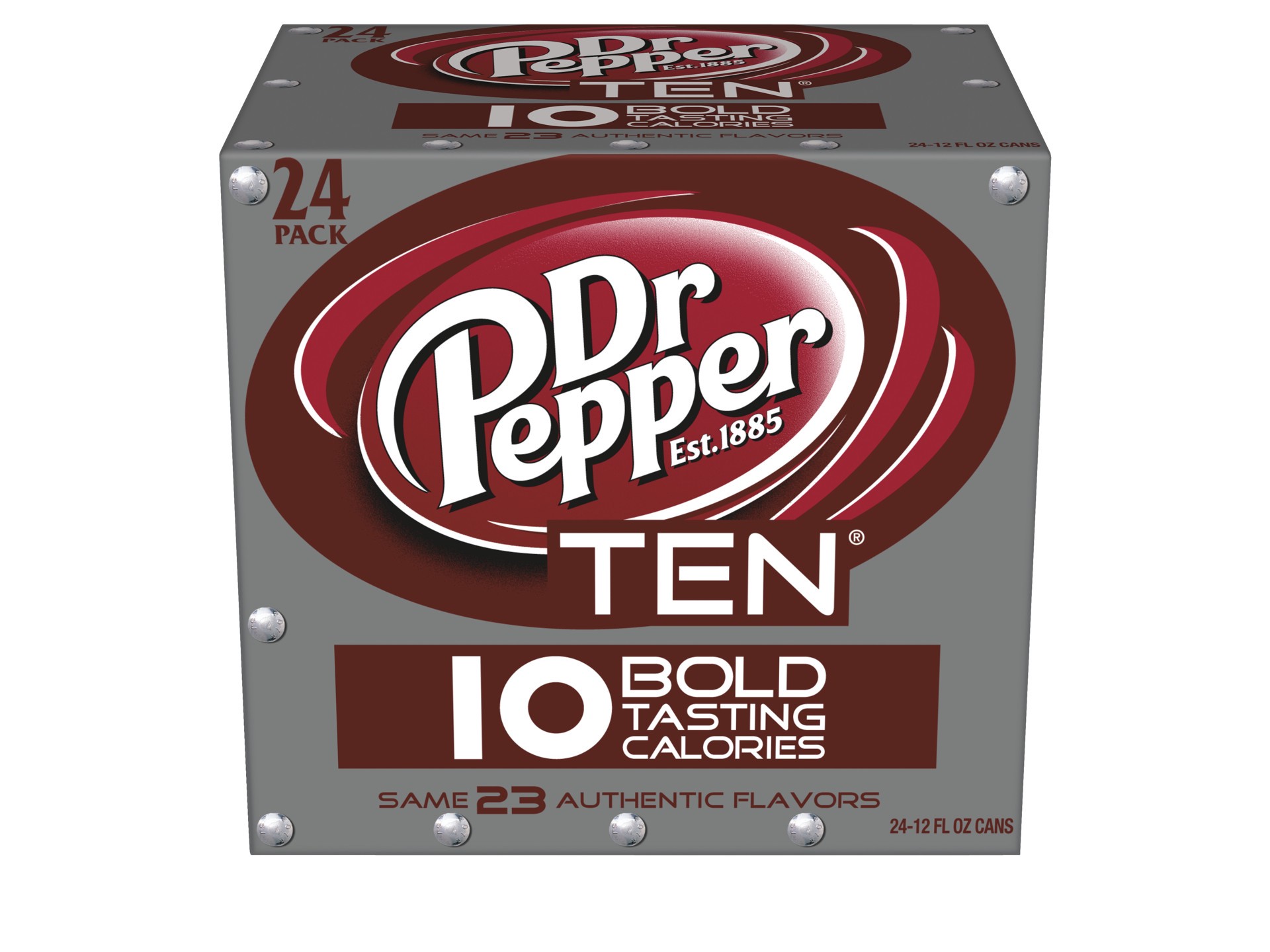 slide 1 of 3, Dr Pepper TEN Soda, 12 fl oz cans, 24 pack, 24 ct; 12 fl oz