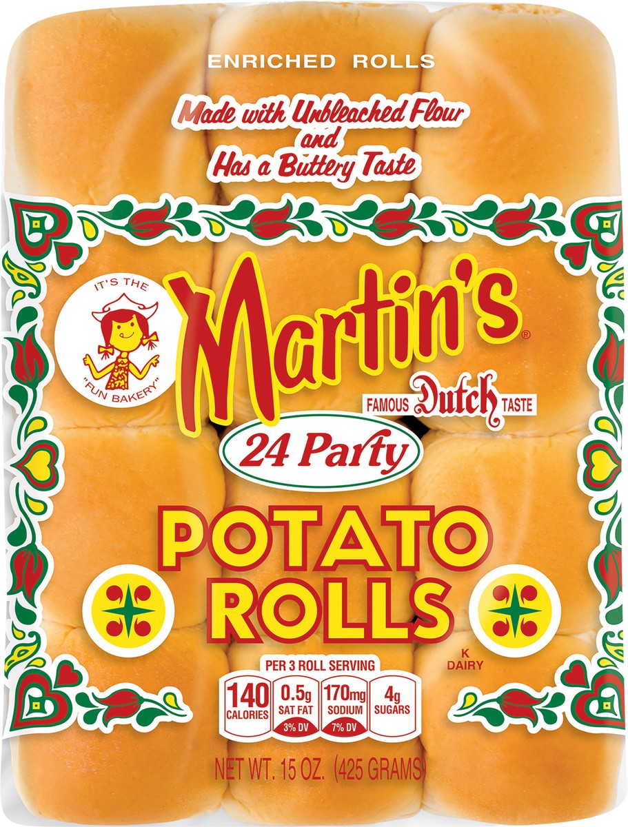 slide 9 of 9, Martin's Party Potato Rolls, 24 ct