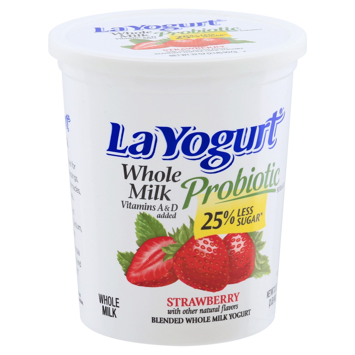 slide 2 of 9, La Yogurt Blended Whole Milk Strawberry Yogurt 32 oz, 32 oz